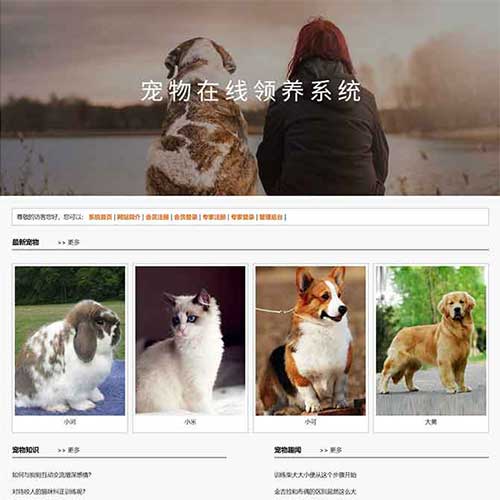 大學生PHP動態網頁作業寵物領養系統 PHP MYSQL期末大作業動態網站成品