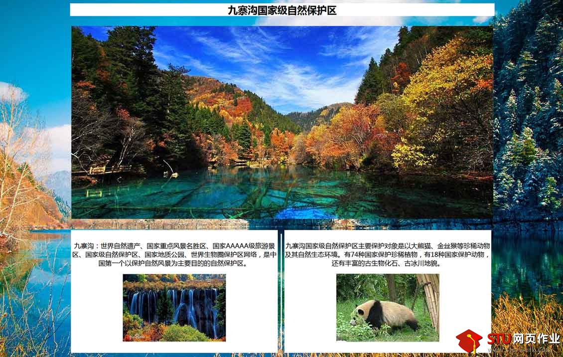 大學(xué)生網(wǎng)頁作業(yè)九寨溝相冊(cè)
