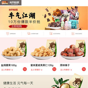 三只松鼠學生網(wǎng)頁設計課程作業(yè)模板下載電子商務商城HTML網(wǎng)頁制作